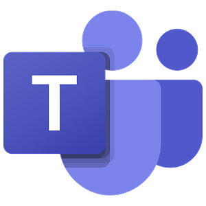 Icon von Microsoft Teams in Lila mit Buchstabe T und stilisierten Figuren