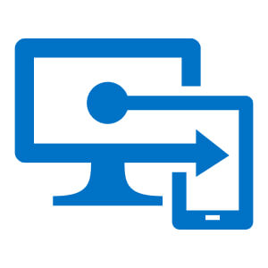 Icon von Microsoft Intune mit Monitor, Smartphone und Pfeil