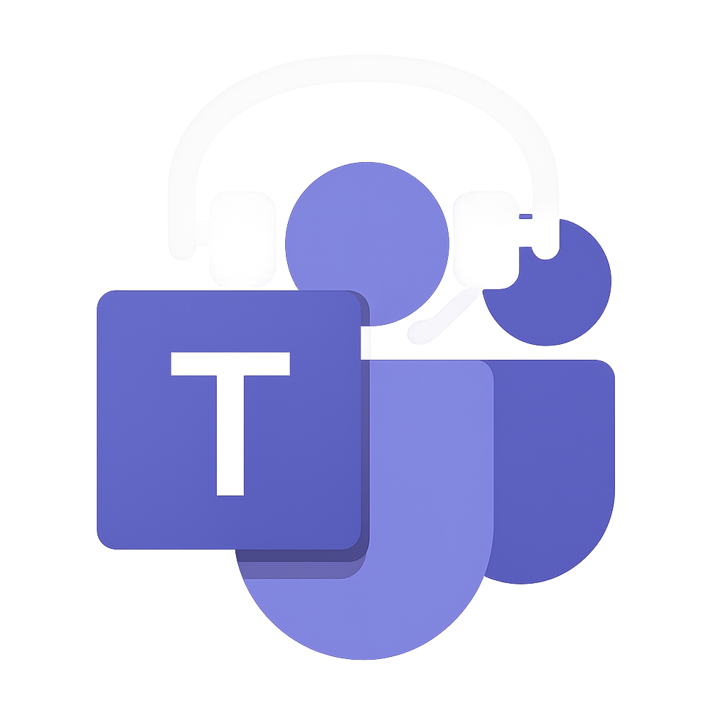 Das Bild zeigt das Microsoft Teams-Logo in blauen Tönen, passend zum Thema IT Sicherheit.